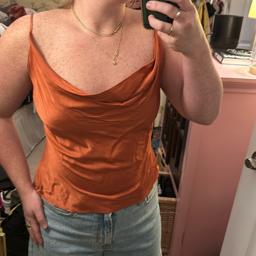 Blue Life Orange Adjustable Strap Tank